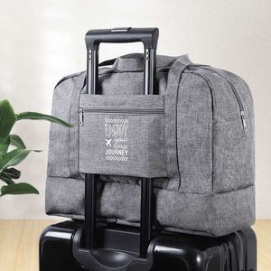 Kosmetisk arrangör förvaringspåsar mode fällbara resväska kvinnor oxford helg över natten stor kapacitet hand bagage tyg duffel accessor levererar y2302