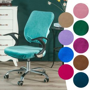 Pokrywa krzesła 2PC/zestaw dzielony biuro okładka elastyczna obrotowa srebrna aksamitna obudowa salonu poduszka do domu