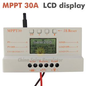 MPPT 30A Controlador de Carga Solar 5V Carregador USB 12V 24V Painel solar Bateria de bateria LCD Controlador Auto Trabalho MPPT 30 30Ams