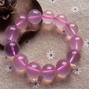 Strand 14mm 15mm 16mm Mozambico Naturale Quarzo Cristallo Chiaro Grandi Perline Rotonde Bracciali Donna Lady Fascino Braccialetto Elasticizzato