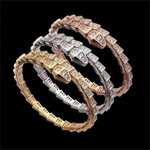 Snake Gold Bangle Armband för kvinnor manschett Bangle Diamond Designer Armband Trending Charm Friendship Armband Bröllop Lyxig gåva smycken för kvinnor flickvän