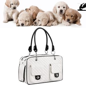 Dog Car Seat Covers Fashion Pet Carrier Small Cat Quality PU Leather Purse Collapsible Portable Carrying Handbag Wit