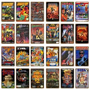 BOOM Fight Video Game Metal Tin Sign Retro Poster väggdekor för hus hemrum vintage målning plack spel personlig klistermärke dekorativ storlek 30x20 cm w02