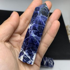 Decorative Figurines Nice Natural Sodalite Crystal Single Terminated Point Rock Reiki Healing Stone Tower Wand