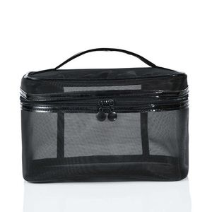 Torby do przechowywania 1PCS Kobiety Mężczyźni Niezbędne przenośne torby kosmetyczne przezroczysty organizator podróży Moda Duże czarne torby toaletowe makijażu Y2302