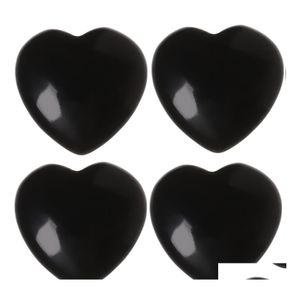 car dvr Stone Heart Shaped Natural Black Quartz Gemstone Crystal Healing Chakra Reiki Craft Fun Toys 20X6Mm Drop Delivery Jewelry Dhd47