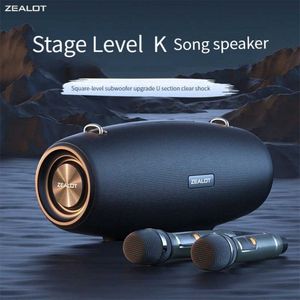 Taşınabilir Hoparlörler Zealot Yüksek 60W Taşınabilir Bluetooth Hoparlörler Kablosuz Subwoofer Karaoke Mikrofon Ev Sineması Ses Sistemi Boombox R230227