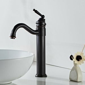 Rubinetti per lavandino del bagno Rubinetto da cucina in bronzo lucidato a olio Miscelatore girevole per lavabo Miscelatore girevole per lavabo Un foro / maniglia e rubinetti per acqua fredda