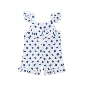 Set di abbigliamento Born Kid Baby Girl Star Print Pagliaccetto Body Tuta Outfit Abiti estivi Tutina Pantaloni corti