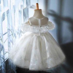 Flickans klänningar Baby Girl Princess Lace Fly Sleeve Tutu Dress Spädbarn Toddler Teen Vintage Vestido Party Pageant Birthday Baby kläder 1-14Y