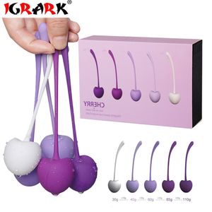 Ägg/kulor 5st/Set Smart Kegel Balls Vaginal Tighting träning Kit Cherry Bolas Chinas Ben WA vibratorer Sexleksaker för kvinna 230227