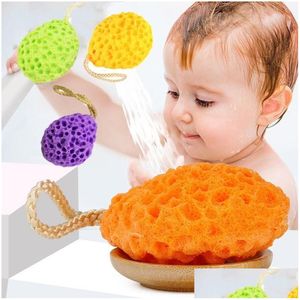 Bath Tools Accessories Baby Kids Sponge Honeycomb Shape Newborn Ball Shower Brushes Exfoliating Body Face Cleaning Scrubber Suppli Dhtn3
