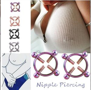 Nipple Rings Vacuum electroplated non-perforated adjustable stainless steel pierced jewelry breast ring electroplated breast ring clip