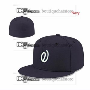 One Piece Men's Team Baseball Fitted Hats Black Royal Blue Purple Color " Nationals" SF W Flat Letter Sport Full Closed Caps Mix Size 7- 8 For Men and Women MA2-025