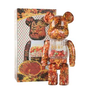 Bearbricks 피규어 새로운 400% 침식 크리스탈 베어 빌딩 BlockBear 폭력 곰 거실 장식 장식 인형 손으로 만든 컬렉션 선물