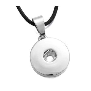 car dvr Pendant Necklaces Noosa 18Mm Snap Button Necklace Sier Color Rope Leather Chain For Women Ginger Snaps Buttons Jewelry Drop Delivery Dhcty