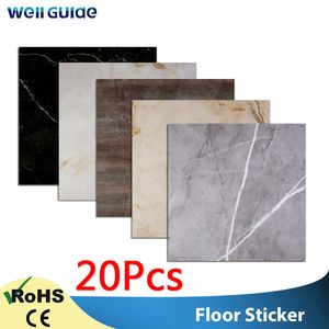 Wall Stickers 20pcs Stickers Self Adhesive Waterproof Marble PVC Floor Sticker Bathroom living room Renovation Decals Ground Decor 230227