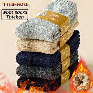 Men's Socks Men Thick Thermal Wool Socks Man Winter Warm Merino Wool Rabbit Solid High Quality Socks Male Cotton Casual Super Thicker Sock Z0227