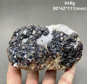 Dekoratif figürinler! Doğal Sphalerit ve Galena Symbiosis Mineral Örnekleri taş kristaller kuvars iyileştirici kristal