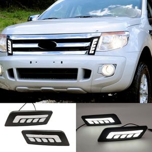 2PCS LED DAYTIME RANSING LIGHT DRL DAY Light for Ford Ranger 2012 2013 2014フロントグリルランプカーアクセサリーフォグランプ