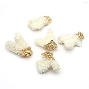 Charms Natural White Coral Pendant For Jewelry Making DIY Women's Earrings Necklace Accessories Handmade Crafts 20x40-30x50 Mm