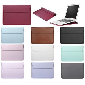 Capa de bolsa de mangas de laptop de couro para MacBook Air Pro 11 13 15 Bolsas de estilo Pu Elelope Business Pu Elelope