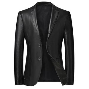 Men's Suits & Blazers Plus Size Men PU Leather Suit Jacket Motorcycle Fashion Casual Blazer Jackets Male Spring Autumn Black Leisure Coats