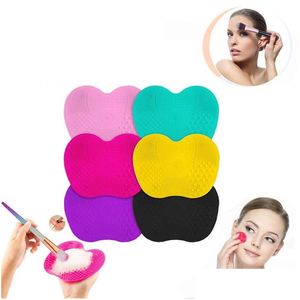 Schwämme Applikatoren Baumwolle Sile Pinsel Reiniger Matte Schwämme Waschen Werkzeuge Für Kosmetik Make-Up Augenbrauen Pinsel Reinigung Pad Scrubbe Dh2To