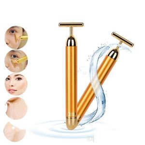 Gesichtsmassagegerät Beauty Skin Care Tool Pro Abnehmen 24K Gold Lift Bar Vibration Gesichtsmasr Energy Vibrating Drop Delivery Health Mas Dhmx7