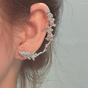 Stift Ohrringe einzigartige Design 925 Silbernadel Geometrische Frauenfefe Metall -Ohr -Clip Hip Hop Ohrring Weibchen Schmuck