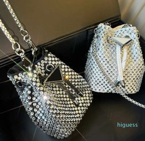 Designer-2 Size Triangle Diamond mini bucket bag Womens evening Shoulder Bags Designer Bag PBag Luxurys Handbag Tote Bag Flash Rhinestones Hand Purse Wallet 230201