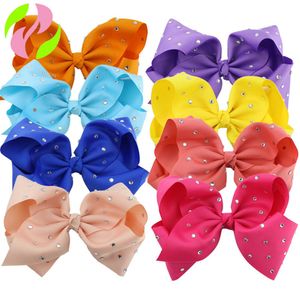 Stor storlek 20x7,7 cm Solid Grosgrain Ribbon Hair Clip Handmade Bow Knot Boutique Hair Accessories for Girls Fashion Headwear 1742