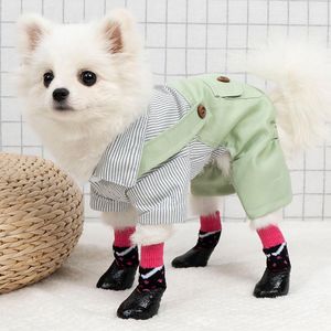 Dog Apparel 4Pcs/set Pet Shoes Waterproof Rain Snow Boots Non-slip Socks Feet Protector For Small Cats Dogs 2023