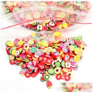 Stickers Decals 1000Pcs Fruits Animals Flowers 3D Nail Women Girls Colorf Cartoon Decorations Fimo Clay Series Drop Delivery Healt Dhtwy