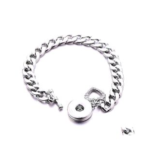 dvr per auto Braccialetti con ciondoli Bracciale con bottone a pressione Gioielli Vintage Sier Colore Cuore Gancio Bangle Fit 18mm Bottoni automatici Fai da te per donna Uomo Noosa S10 Dh31P