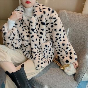 Women's Trench Coats Good Quality Winter Leopard Bomber Warm Jacket Sherpa Fleece Fluffy Long Sleeve Pullover Soft Faux Fur Hooded Coat