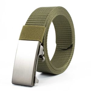 Bälten Fashion Men's Ratchet Web Belt35cm Nylon Automatiska Buckle Beltno Holes Invisible Belt för män Byxa Male Belt 120cm Lång Z0223