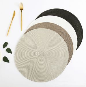 Mats Pads 4pcs PP Dining Table Woven Placemat Pad Heat Resistant Bowls Coffee Cups Coaster Tableware For Home Kitchen Party Supply 230227