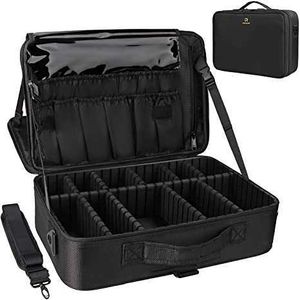 Bolsas de armazenamento de organizador de cosméticos maquiagem 3 camadas Case de trem de viagem Large Professional Professional Brush Organizador Cosmético Bursh Y2302