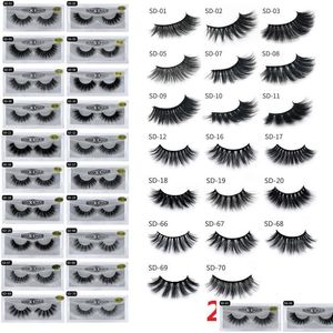 False Eyelashes 20 Styles 3D Mink Hair Thick Cross Long Lashes Soft Mtilayer Wispy Fake Extension Makeup Tools Drop Delivery Health Dh3Kc