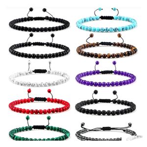 CAR DVR BEADED Strands 4mm Mini Gemstone Pärlade armband för Women Girl Strand Justerbar handgjorda kristallpärlor Power Stretch Unisex Coup Dhqwl