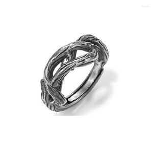 Clusterringe S925 Sterling Silber Original -Zweigring Einfache Männer und Frauen offen (HY)