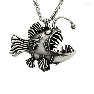 Chains Beier Stainless Steel Fashion Lantern Animal Fish Pendant Chain Necklace Men Punk Jewelry Gift