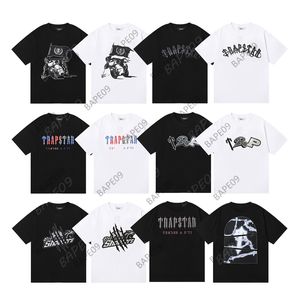 Erkek Tasarımcı Trapstar T-Shirt Erkek Kadın Mektup Baskı Tees Kısa Kollu Siyah Beyaz Tişörtleri Hip Hop Streetwear Giyim