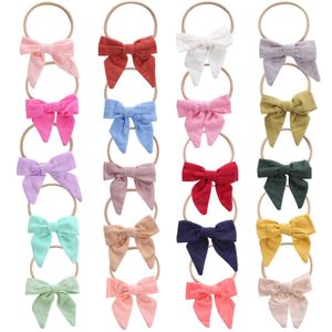 New children's cotton and hemp bow nylon hair band cute baby hand butterfly ice headband hair accessories