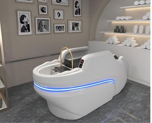 Letto shampoo per massaggio elettrico intelligente automatico barbiere speciale trattamento dei capelli ciclo dell'acqua lettino nutriente mobili per saloni, lettino per shampoo per saloni