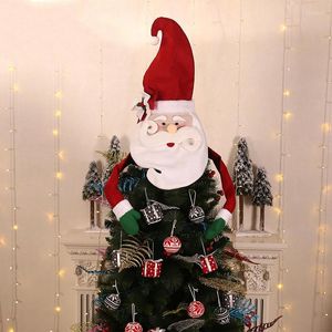 Decorazioni natalizie Babbo Natale Pupazzo di neve Albero Topper Merry For Home Xmas Ornaments Wrap Doll