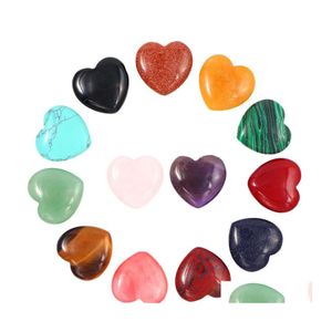 car dvr Stone Natural Nonporous Heart 20Mm Turquoise Rose Quartz Ornaments Hand Handle Pieces Diy Necklace Accessories Drop Delivery Jewelry Dhtzf