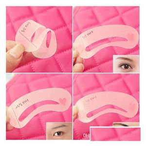Augenbrauenwerkzeuge Schablonen Neue Mode wiederverwendbare Schablonenstift für Augenbrauen Enhancer Ding Guide Card Brow Template DIY Make Up Drop De Dhotm