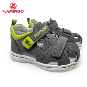 Sandals FLAMINGO Brand Summer Children Shoes Leather Insole Closed Toe Outdoor Sandals for Kids Boy Size 2227 FreeShipping 22S1Z62793 Z0225